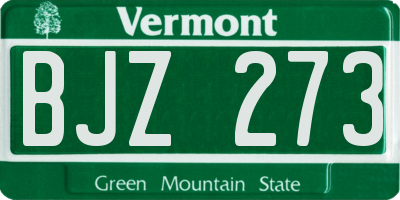 VT license plate BJZ273