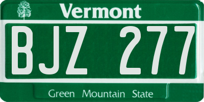 VT license plate BJZ277