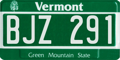 VT license plate BJZ291
