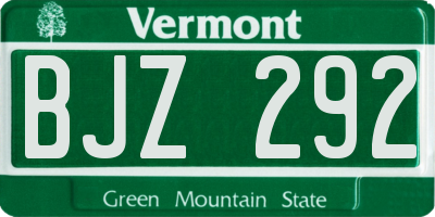VT license plate BJZ292