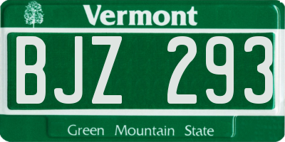 VT license plate BJZ293