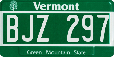 VT license plate BJZ297