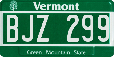 VT license plate BJZ299