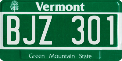 VT license plate BJZ301