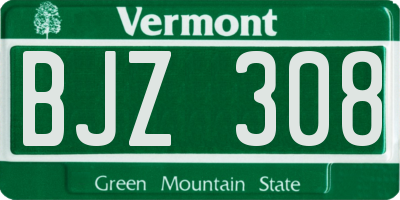 VT license plate BJZ308