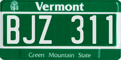 VT license plate BJZ311