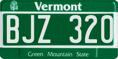 VT license plate BJZ320