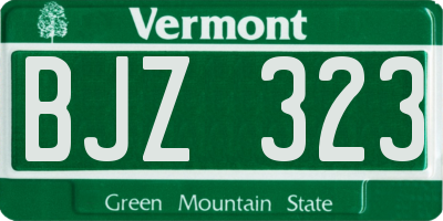 VT license plate BJZ323