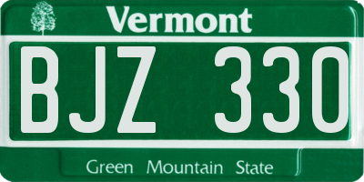 VT license plate BJZ330