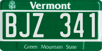 VT license plate BJZ341