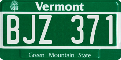 VT license plate BJZ371