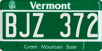 VT license plate BJZ372