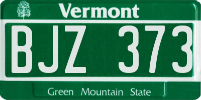 VT license plate BJZ373