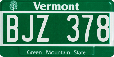 VT license plate BJZ378