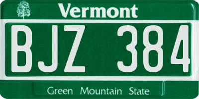 VT license plate BJZ384