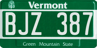 VT license plate BJZ387