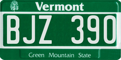 VT license plate BJZ390