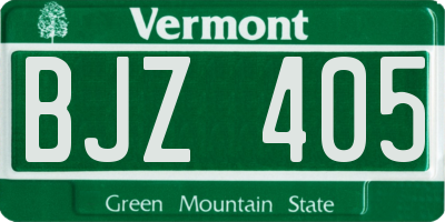 VT license plate BJZ405