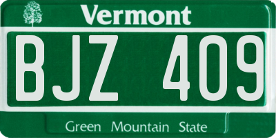 VT license plate BJZ409