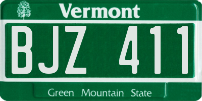 VT license plate BJZ411
