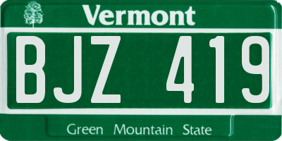 VT license plate BJZ419