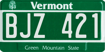 VT license plate BJZ421
