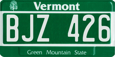VT license plate BJZ426