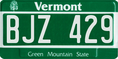 VT license plate BJZ429