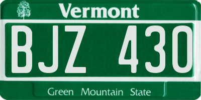 VT license plate BJZ430