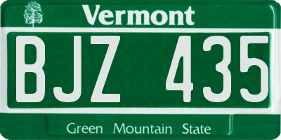 VT license plate BJZ435
