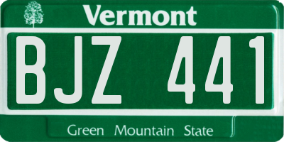 VT license plate BJZ441
