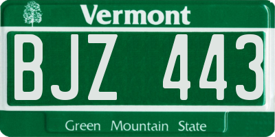 VT license plate BJZ443