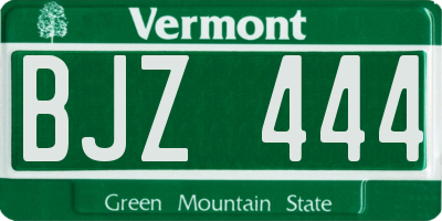 VT license plate BJZ444