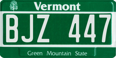 VT license plate BJZ447