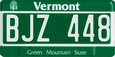 VT license plate BJZ448
