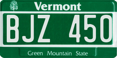 VT license plate BJZ450