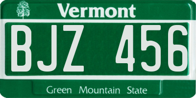 VT license plate BJZ456