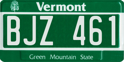 VT license plate BJZ461