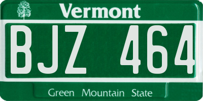 VT license plate BJZ464