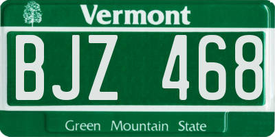 VT license plate BJZ468