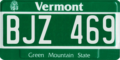 VT license plate BJZ469