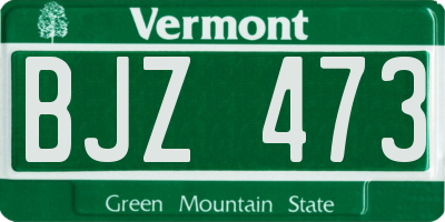 VT license plate BJZ473
