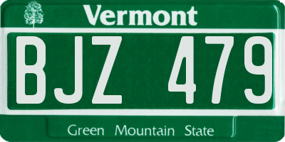 VT license plate BJZ479