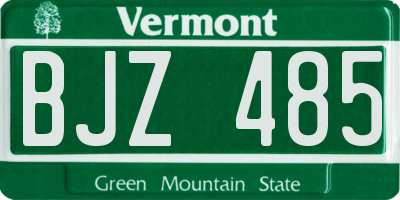 VT license plate BJZ485
