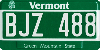 VT license plate BJZ488