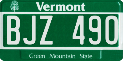 VT license plate BJZ490