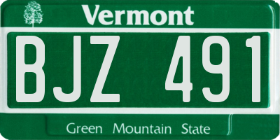 VT license plate BJZ491