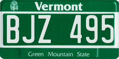 VT license plate BJZ495