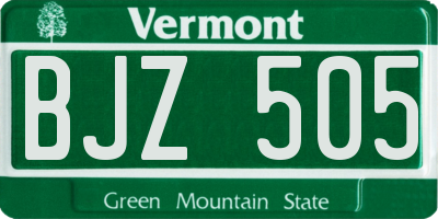 VT license plate BJZ505