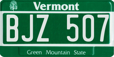 VT license plate BJZ507